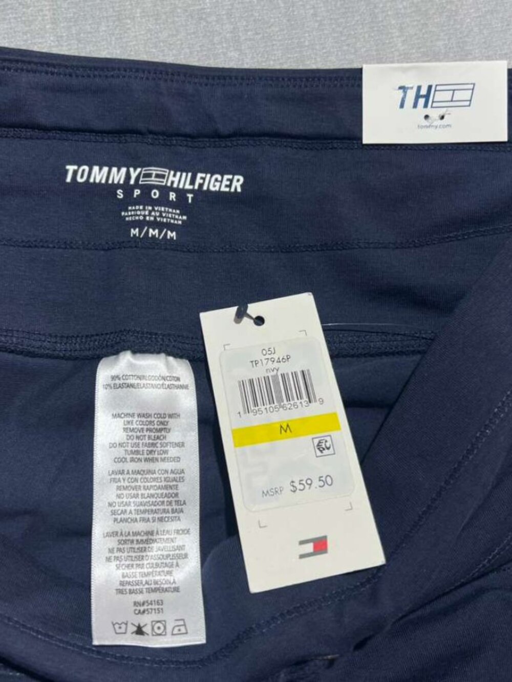 Tommy Hilfiger Sport Navy Red Logo Joggers NWT Size M - Picture 6 of 6